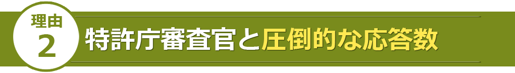 理由2：特許庁審査官と圧倒的な応答数